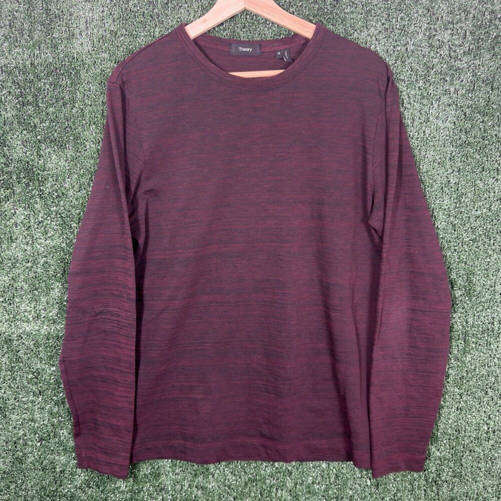 Theory Gaskell Long Sleeve Shirt Men’s Size Medium Burgundy Red Preppy Casual